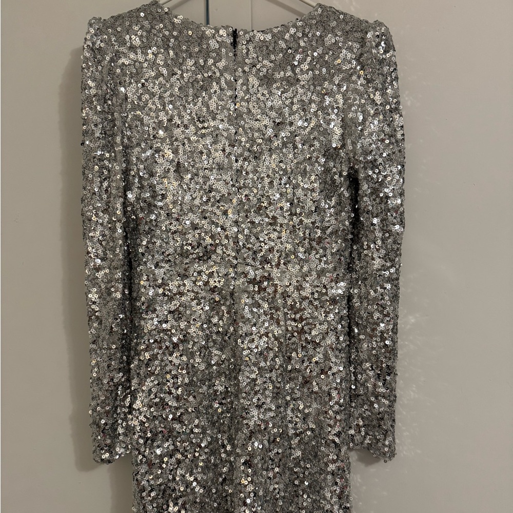Lulu's Silver Sequin Mini Dress - Picture 4 of 6